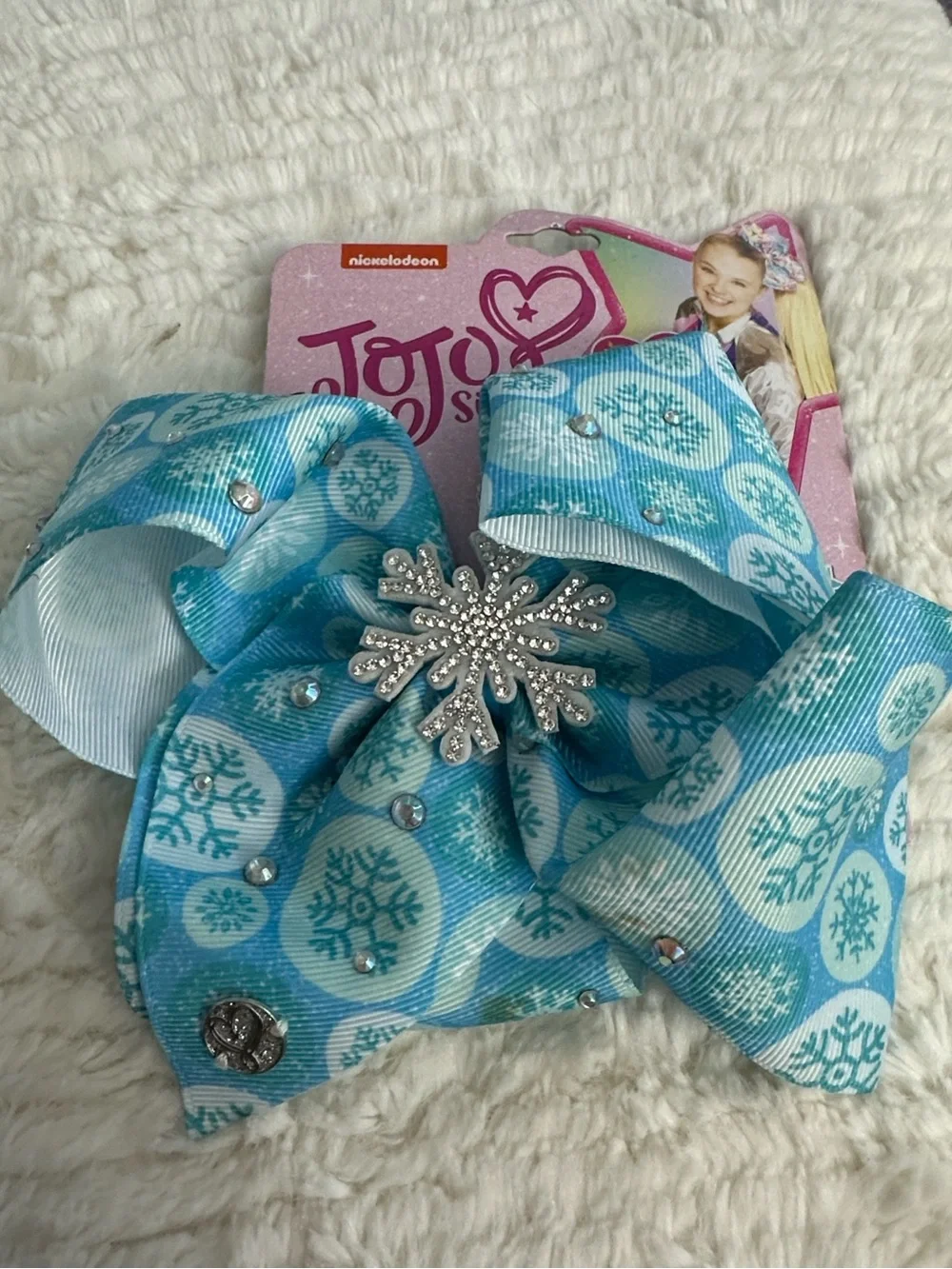 Jojo Siwa Blue Snowflake Bow